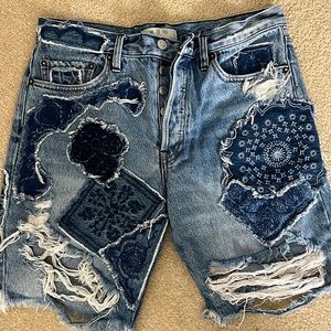 Free People Heartbreaker Bermuda Jean Shorts Sz 27